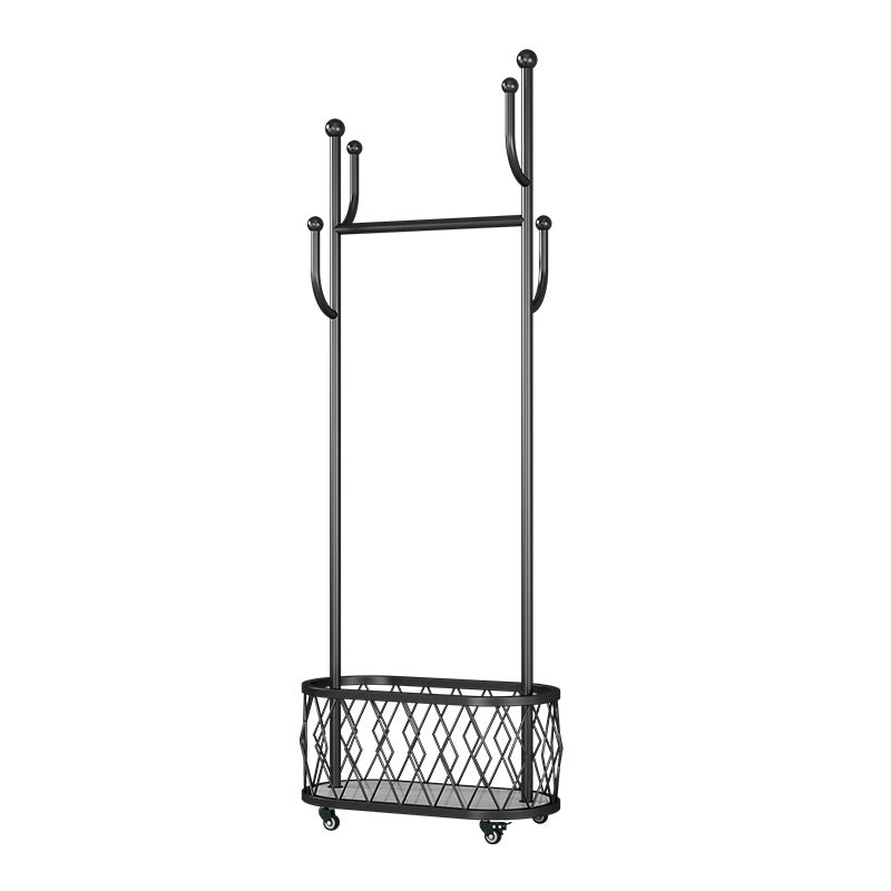 Metal Entrance Coat Rack Modern Minimalist Home Floor Coat Hanger with Pulleys