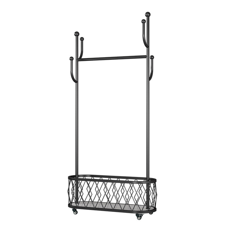 Metal Entrance Coat Rack Modern Minimalist Home Floor Coat Hanger with Pulleys