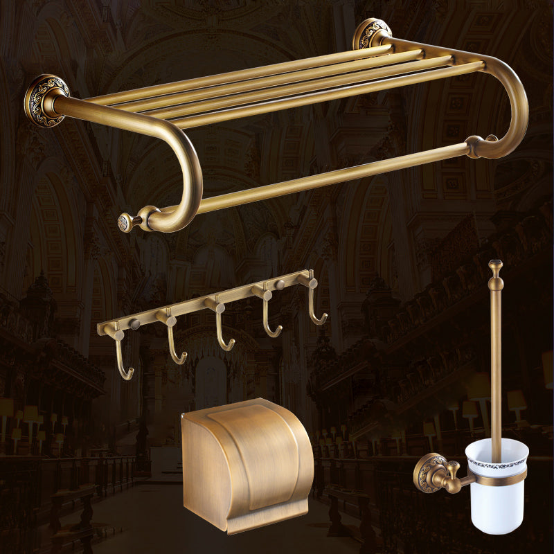 Traditional Brass Bathroom Accessory Set Brushed Bronze Bathroom Set