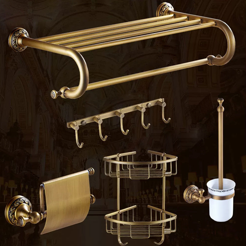 Traditional Brass Bathroom Accessory Set Brushed Bronze Bathroom Set