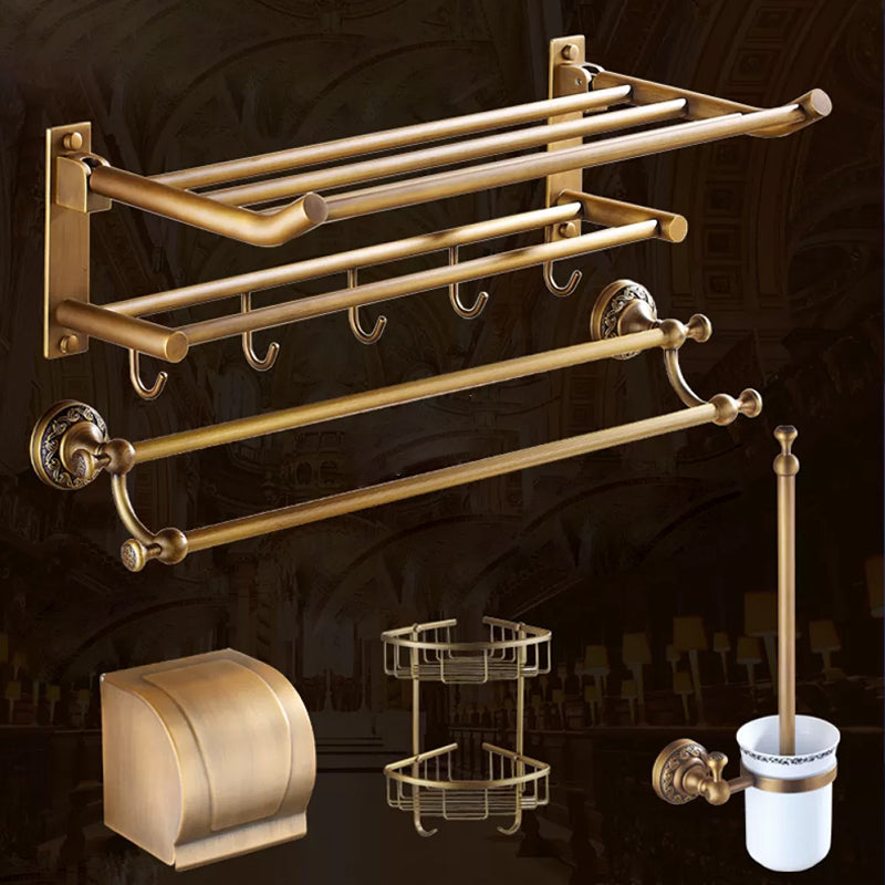 Traditional Brass Bathroom Accessory Set Brushed Bronze Bathroom Set