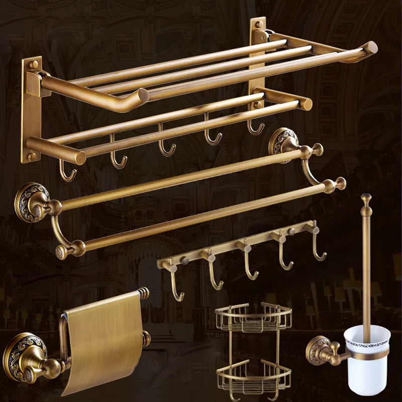 Traditional Brass Bathroom Accessory Set Brushed Bronze Bathroom Set