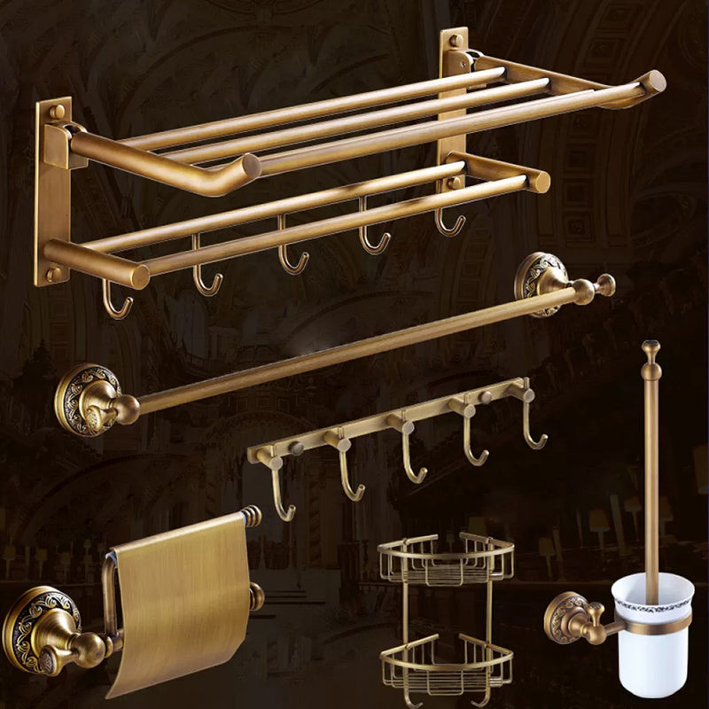 Traditional Brass Bathroom Accessory Set Brushed Bronze Bathroom Set