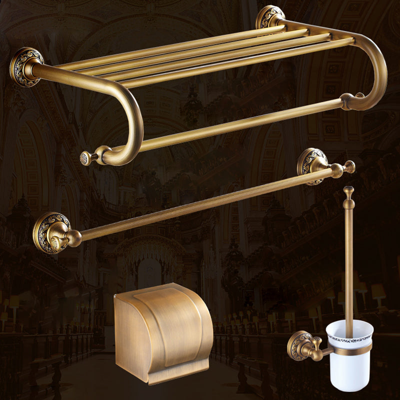 Traditional Brass Bathroom Accessory Set Brushed Bronze Bathroom Set