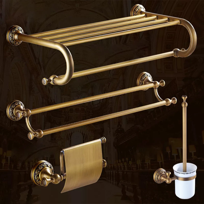 Traditional Brass Bathroom Accessory Set Brushed Bronze Bathroom Set