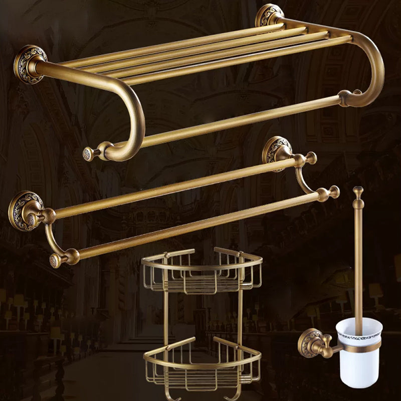 Traditional Brass Bathroom Accessory Set Brushed Bronze Bathroom Set