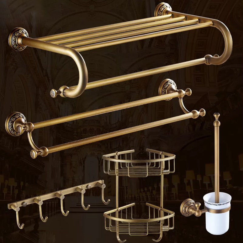 Traditional Brass Bathroom Accessory Set Brushed Bronze Bathroom Set