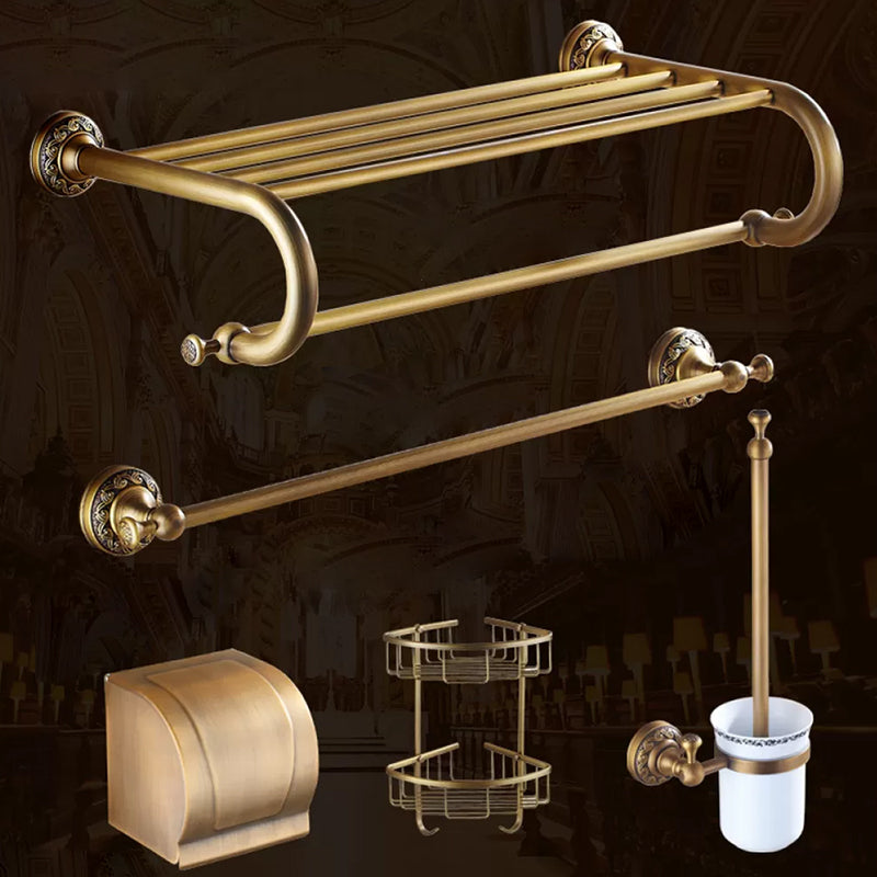 Traditional Brass Bathroom Accessory Set Brushed Bronze Bathroom Set