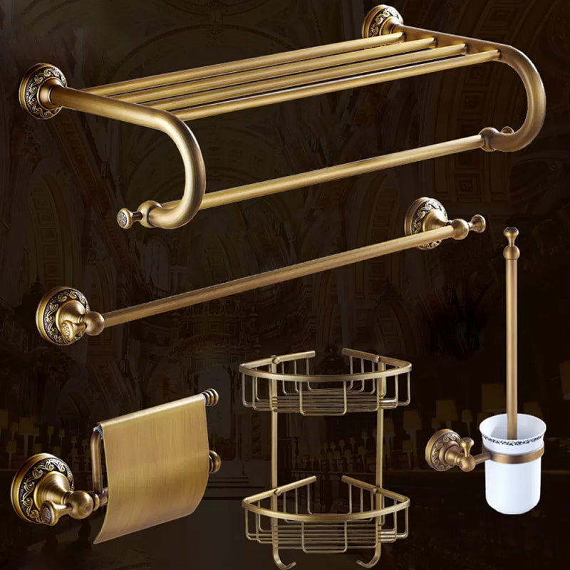 Traditional Brass Bathroom Accessory Set Brushed Bronze Bathroom Set