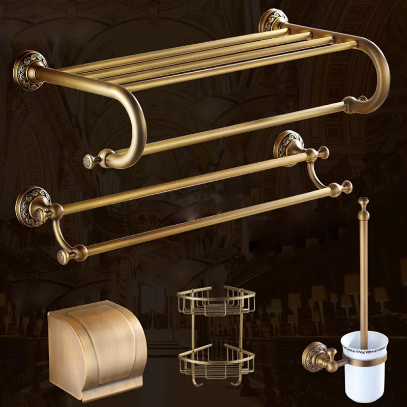 Traditional Brass Bathroom Accessory Set Brushed Bronze Bathroom Set