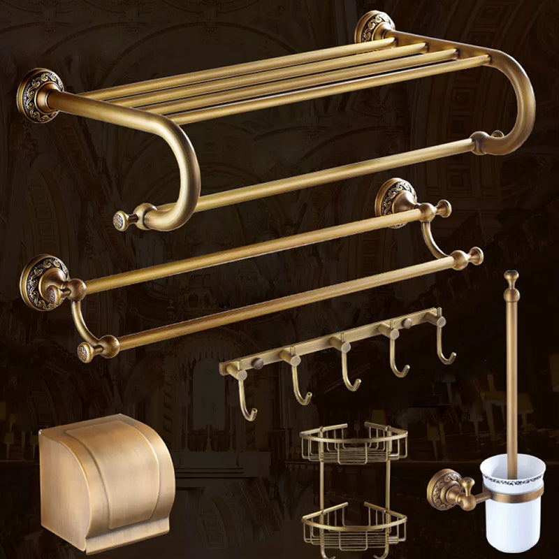 Traditional Brass Bathroom Accessory Set Brushed Bronze Bathroom Set