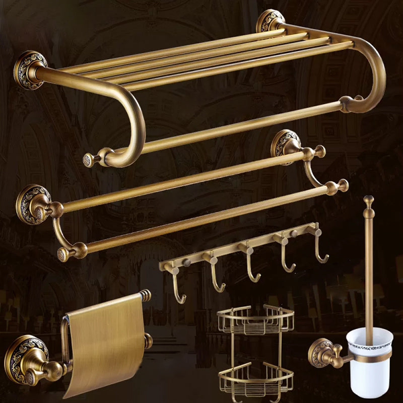 Traditional Brass Bathroom Accessory Set Brushed Bronze Bathroom Set