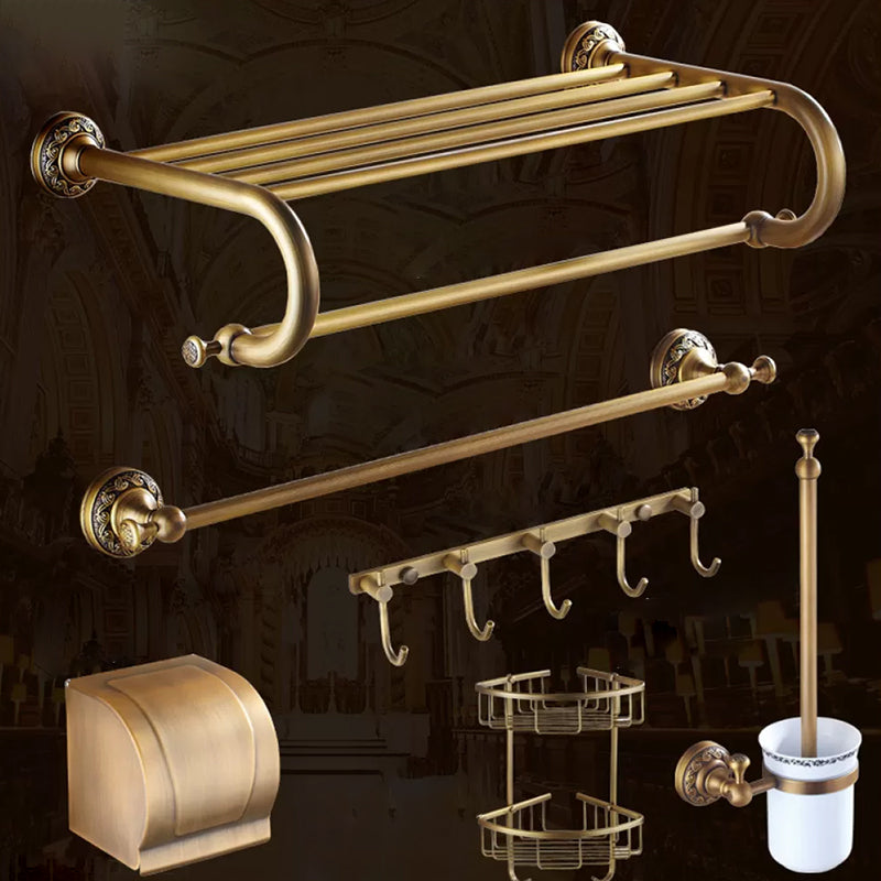 Traditional Brass Bathroom Accessory Set Brushed Bronze Bathroom Set