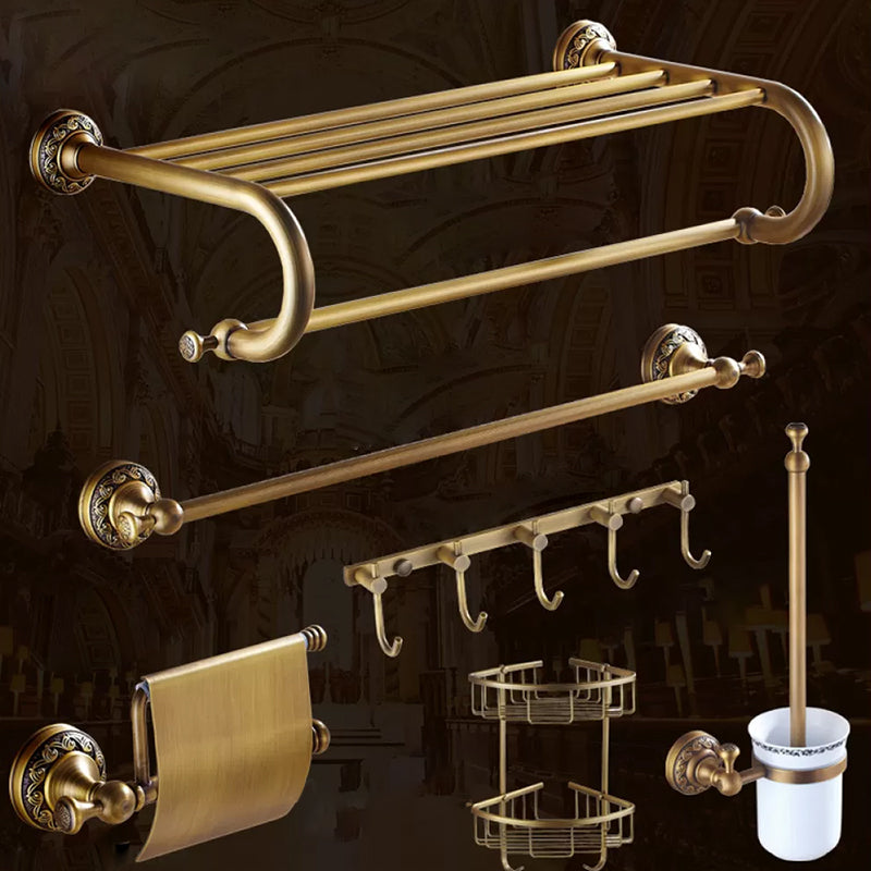 Traditional Brass Bathroom Accessory Set Brushed Bronze Bathroom Set