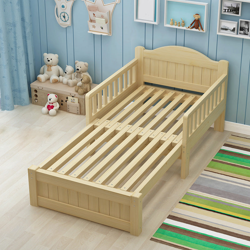 Natural Solid Wood Daybed Convertible Kids Bed with Headboard