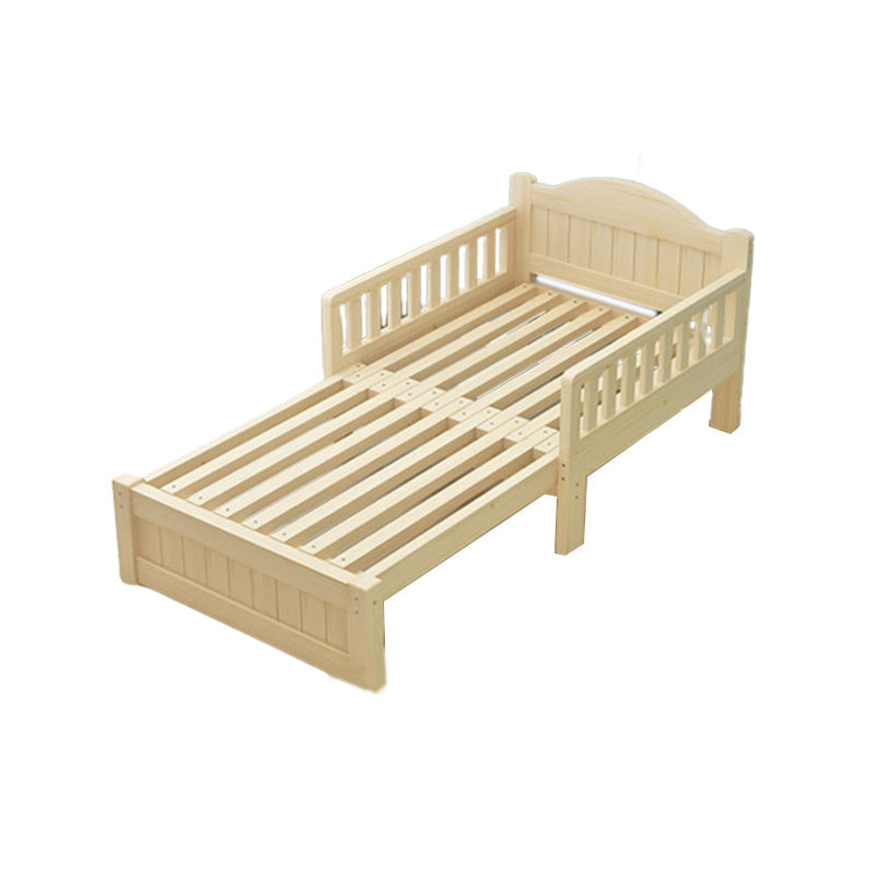 Natural Solid Wood Daybed Convertible Kids Bed with Headboard