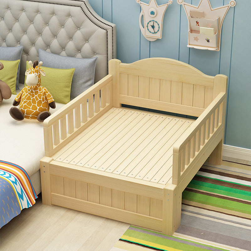 Natural Solid Wood Daybed Convertible Kids Bed with Headboard