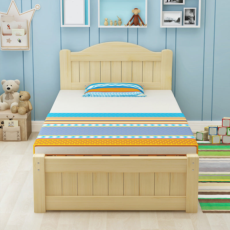 Natural Solid Wood Daybed Convertible Kids Bed with Headboard