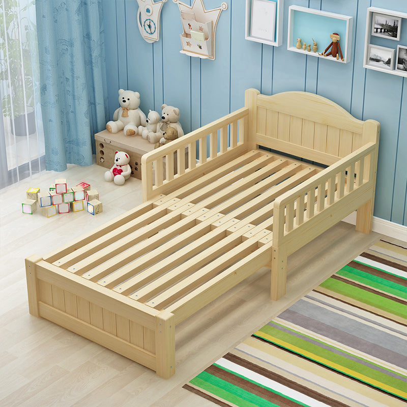 Natural Solid Wood Daybed Convertible Kids Bed with Headboard