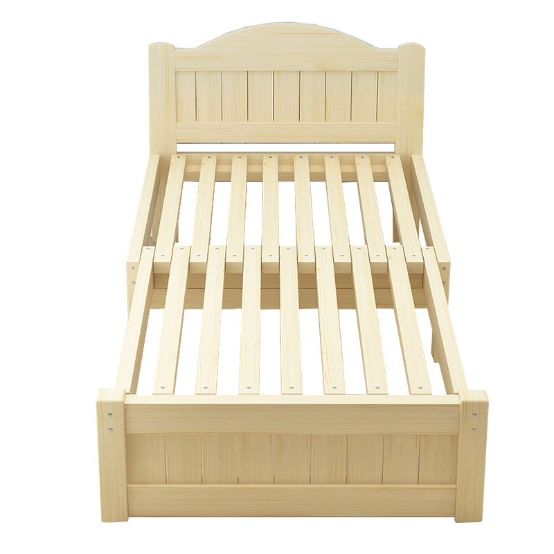 Natural Solid Wood Daybed Convertible Kids Bed with Headboard