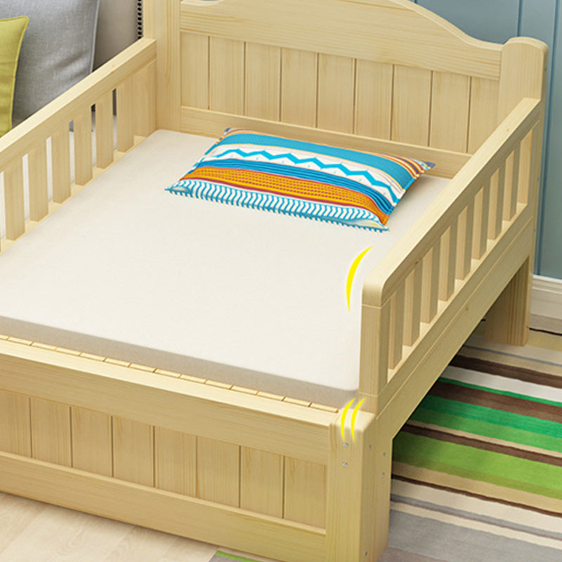 Natural Solid Wood Daybed Convertible Kids Bed with Headboard