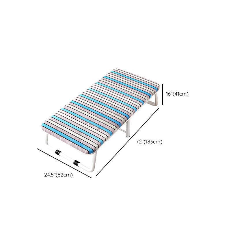 Metal Foldable Bed Frame with Headboard Modern Twin Bed with Mattress