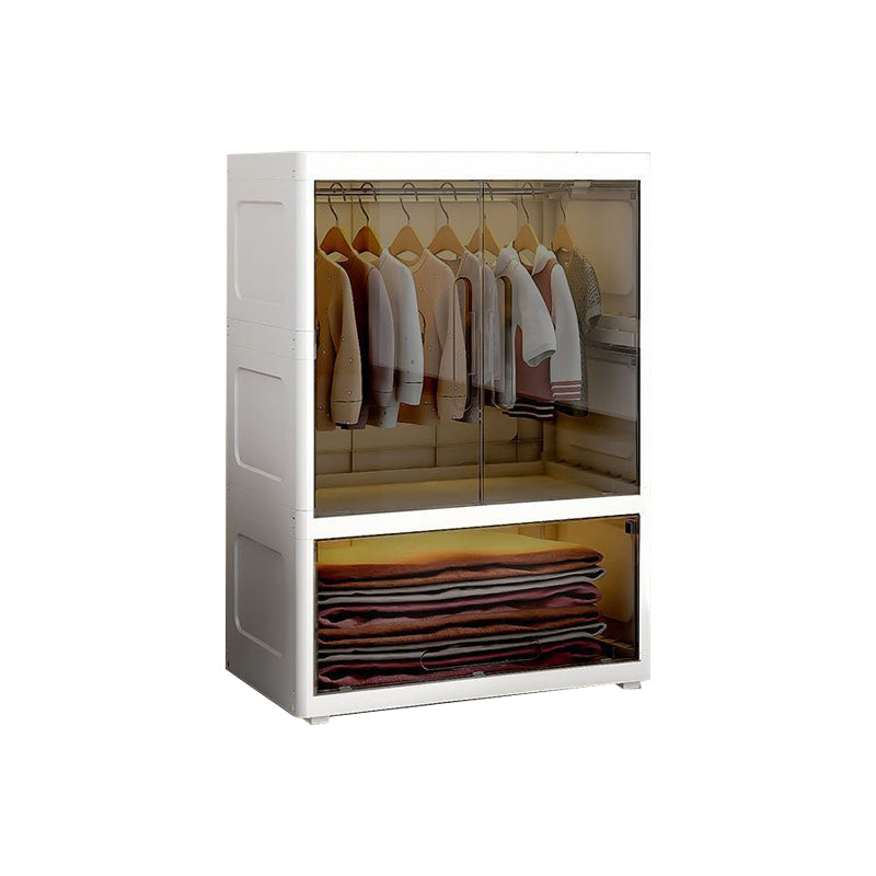 Plastic Kid's Wardrobe with Garment Rod Bedroom Kid's Airmoire