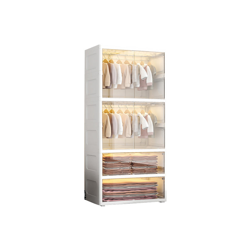 Plastic Kid's Wardrobe with Garment Rod Bedroom Kid's Airmoire