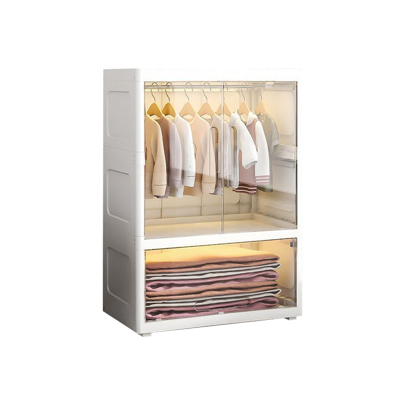 Plastic Kid's Wardrobe with Garment Rod Bedroom Kid's Airmoire