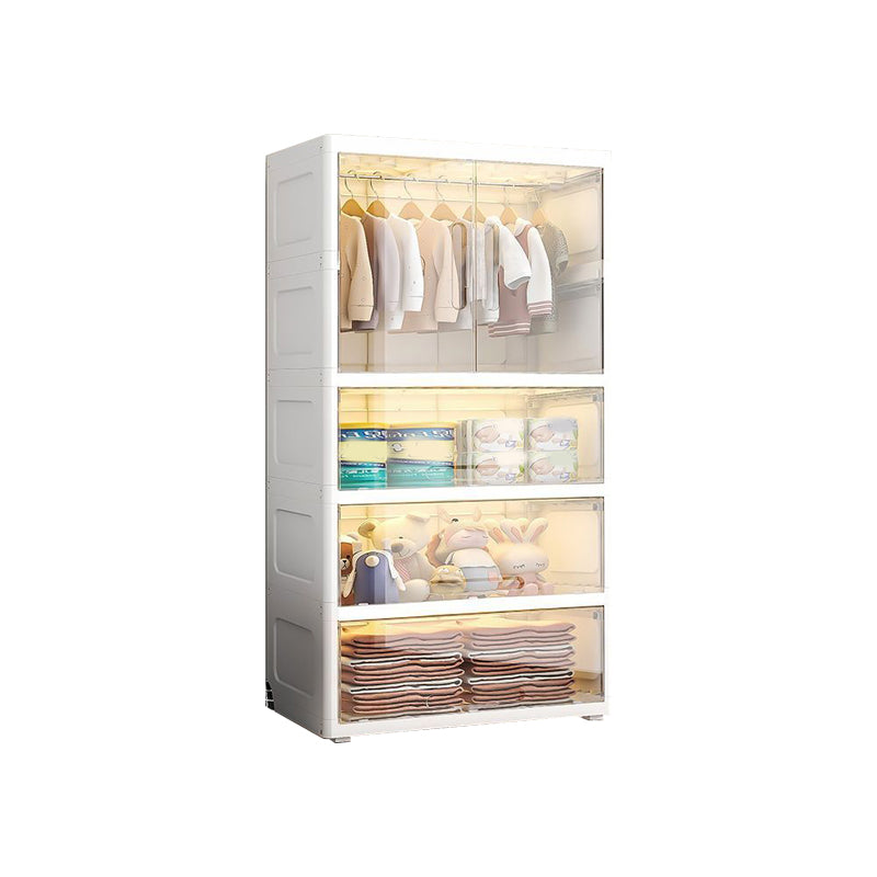 Plastic Kid's Wardrobe with Garment Rod Bedroom Kid's Airmoire