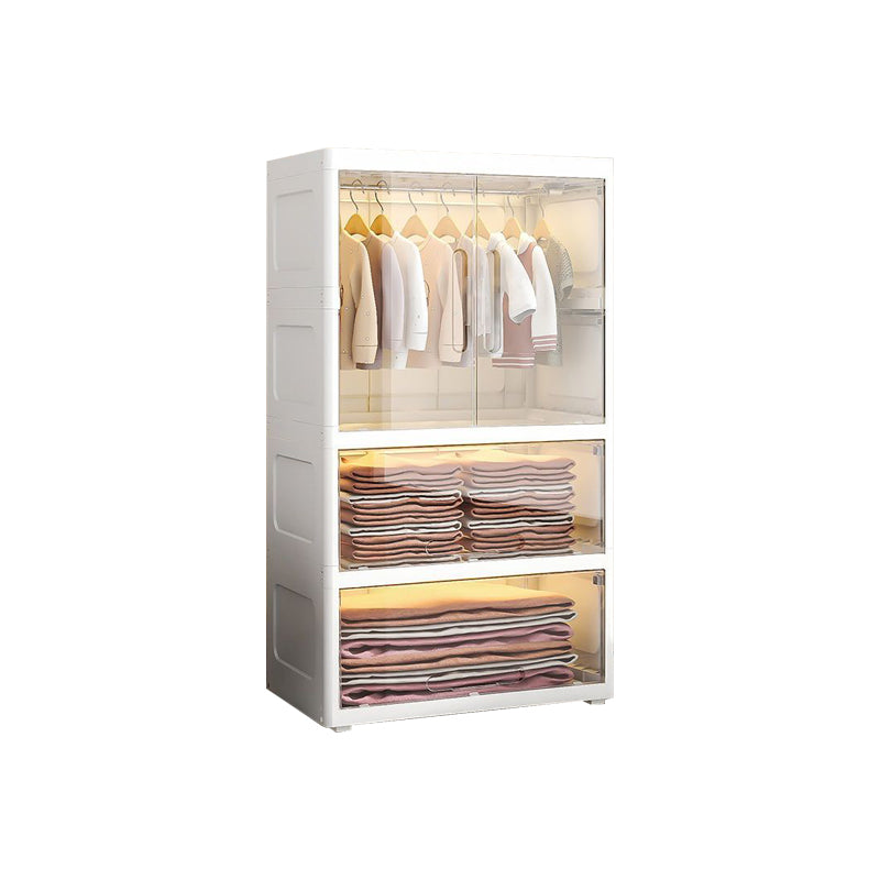 Plastic Kid's Wardrobe with Garment Rod Bedroom Kid's Airmoire