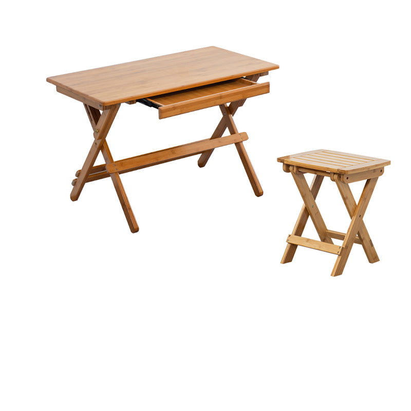 Natural Color Wooden Writing Desk School Home Children's Liftable Study Table