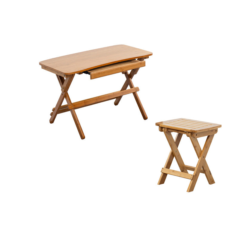 Natural Color Wooden Writing Desk School Home Children's Liftable Study Table