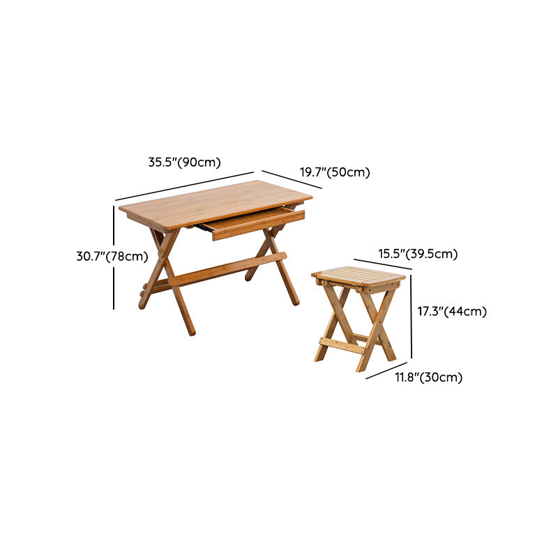 Natural Color Wooden Writing Desk School Home Children's Liftable Study Table