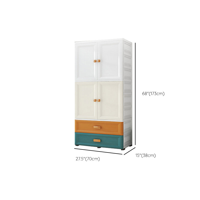 Rectangle Kid's Airmoire Plastic Youth Armoire with Garment Rod