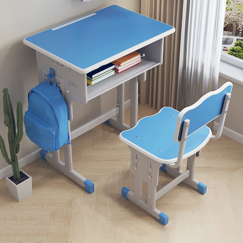 Wooden and Metal Writing Desk School Home Children Adjustable Study Desk