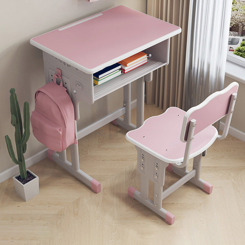 Wooden and Metal Writing Desk School Home Children Adjustable Study Desk