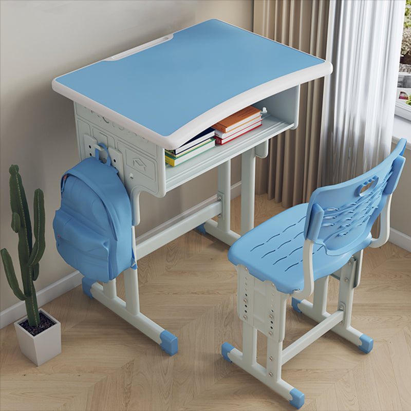 Wooden and Metal Writing Desk School Home Children Adjustable Study Desk