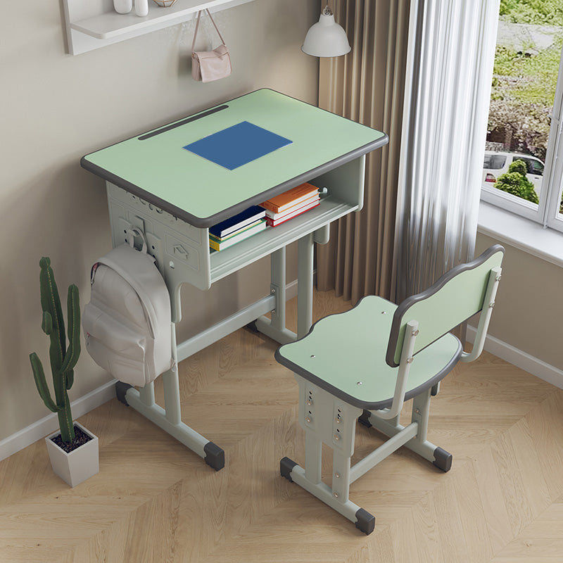 Wooden and Metal Writing Desk School Home Children Adjustable Study Desk