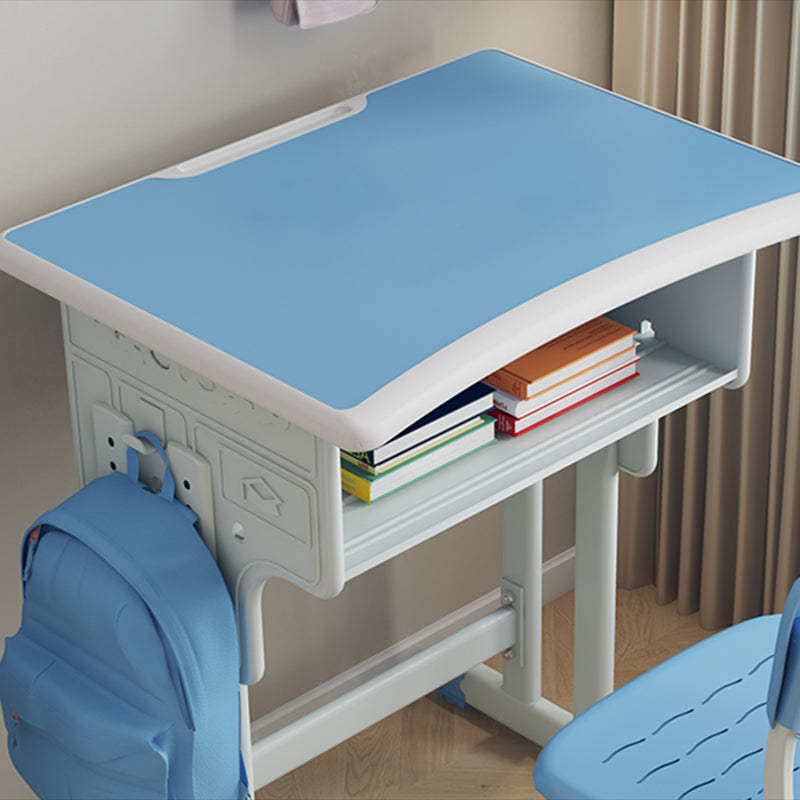 Wooden and Metal Writing Desk School Home Children Adjustable Study Desk