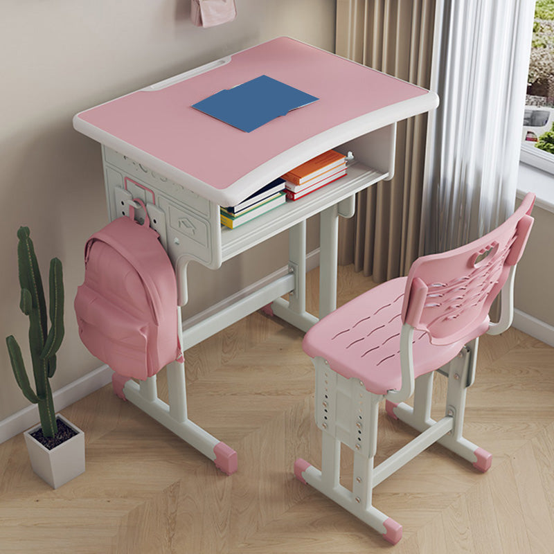 Wooden and Metal Writing Desk School Home Children Adjustable Study Desk