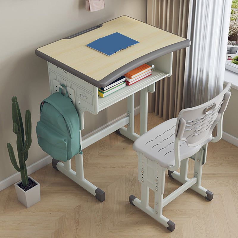 Wooden and Metal Writing Desk School Home Children Adjustable Study Desk