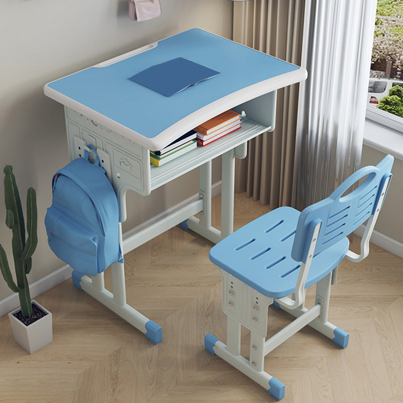 Wooden and Metal Writing Desk School Home Children Adjustable Study Desk