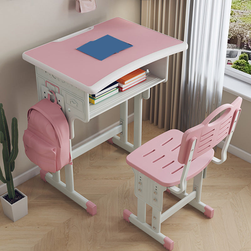 Wooden and Metal Writing Desk School Home Children Adjustable Study Desk