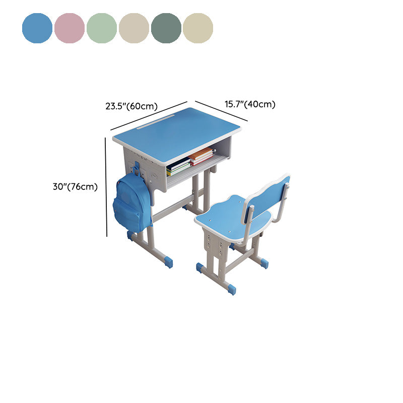 Wooden and Metal Writing Desk School Home Children Adjustable Study Desk