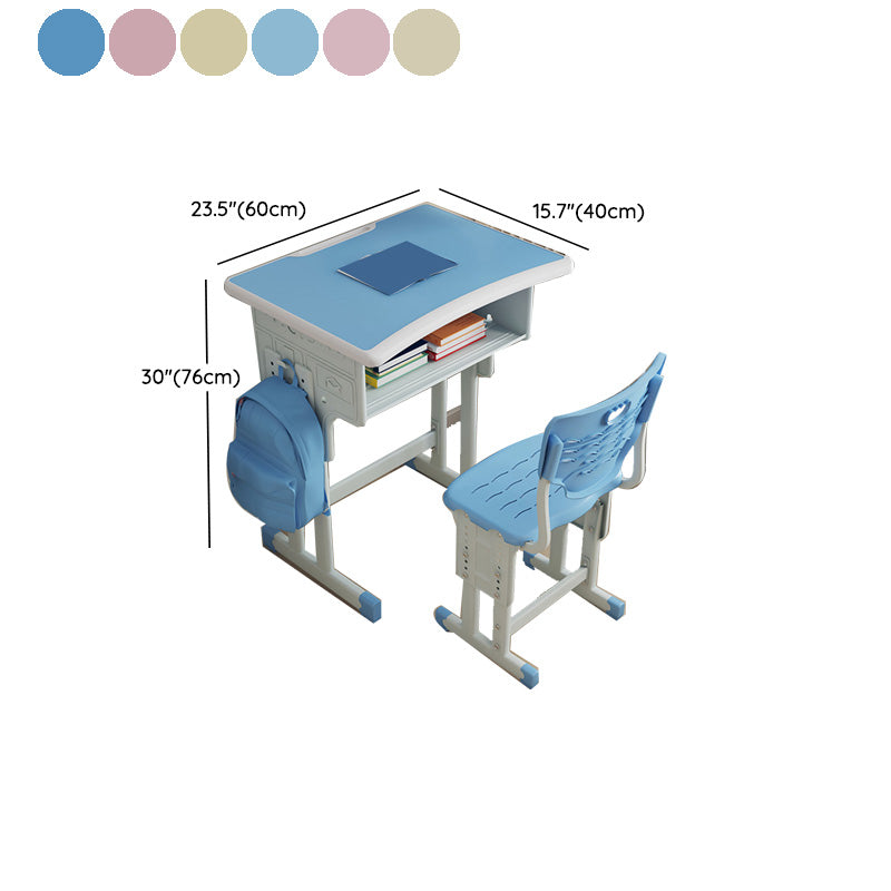 Wooden and Metal Writing Desk School Home Children Adjustable Study Desk