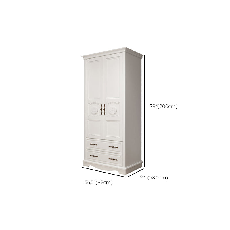 White Wood Kid's Airmoire Rectangle Youth Armoire with Lower Storage Drawers