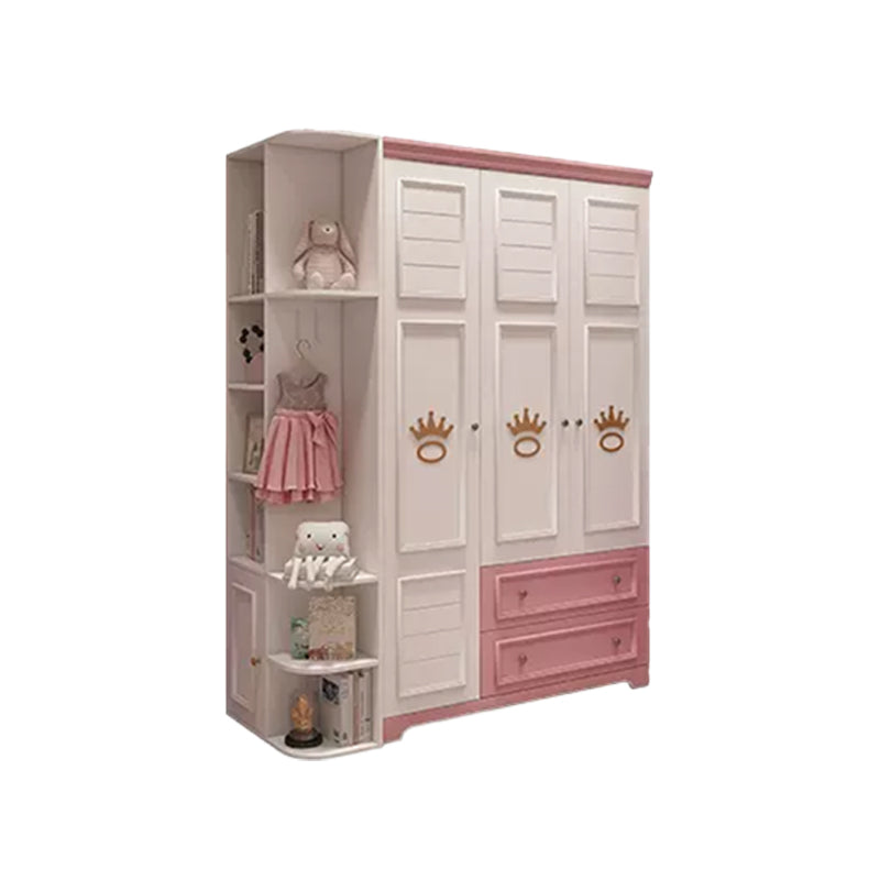 Wooden Armoire Cabinet Rectangle Kid's Armoire with Garment Rod