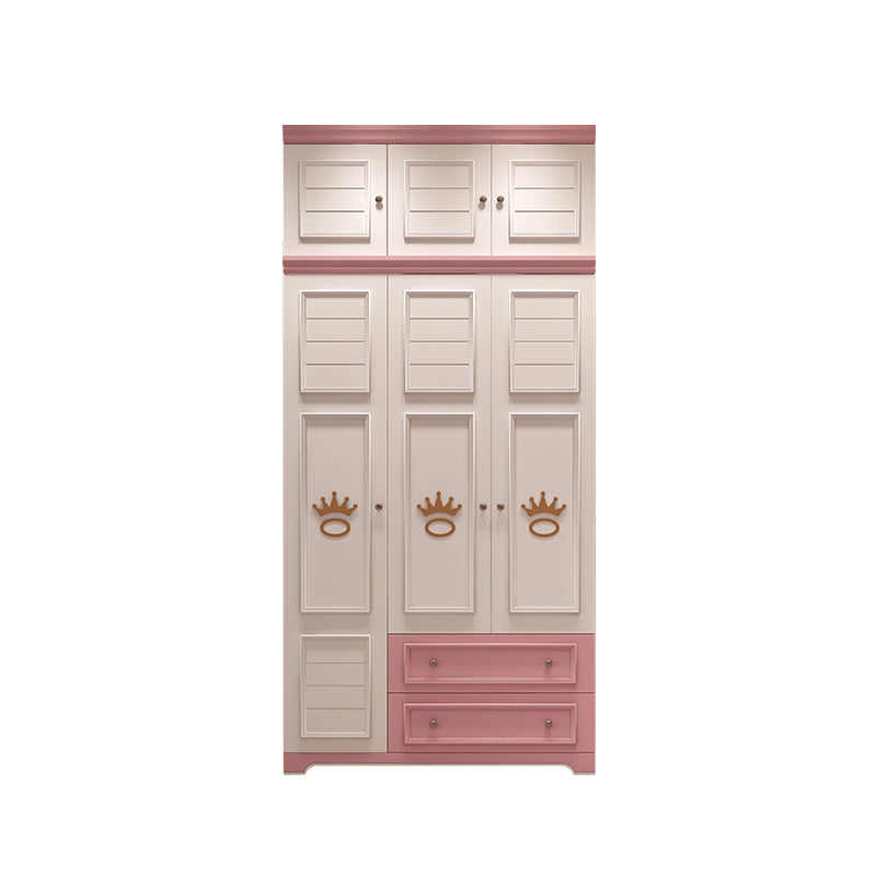 Wooden Armoire Cabinet Rectangle Kid's Armoire with Garment Rod