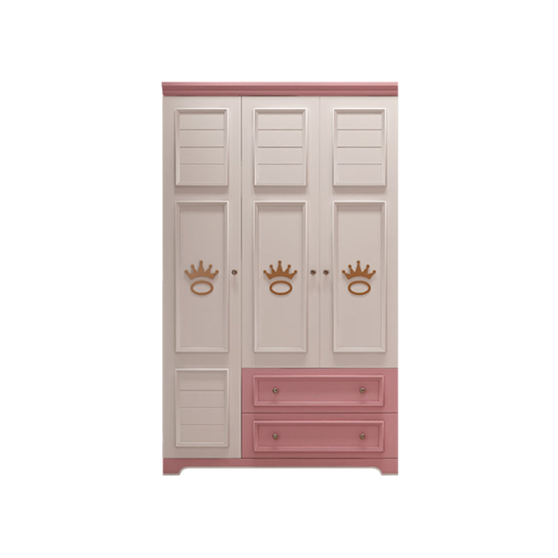 Wooden Armoire Cabinet Rectangle Kid's Armoire with Garment Rod